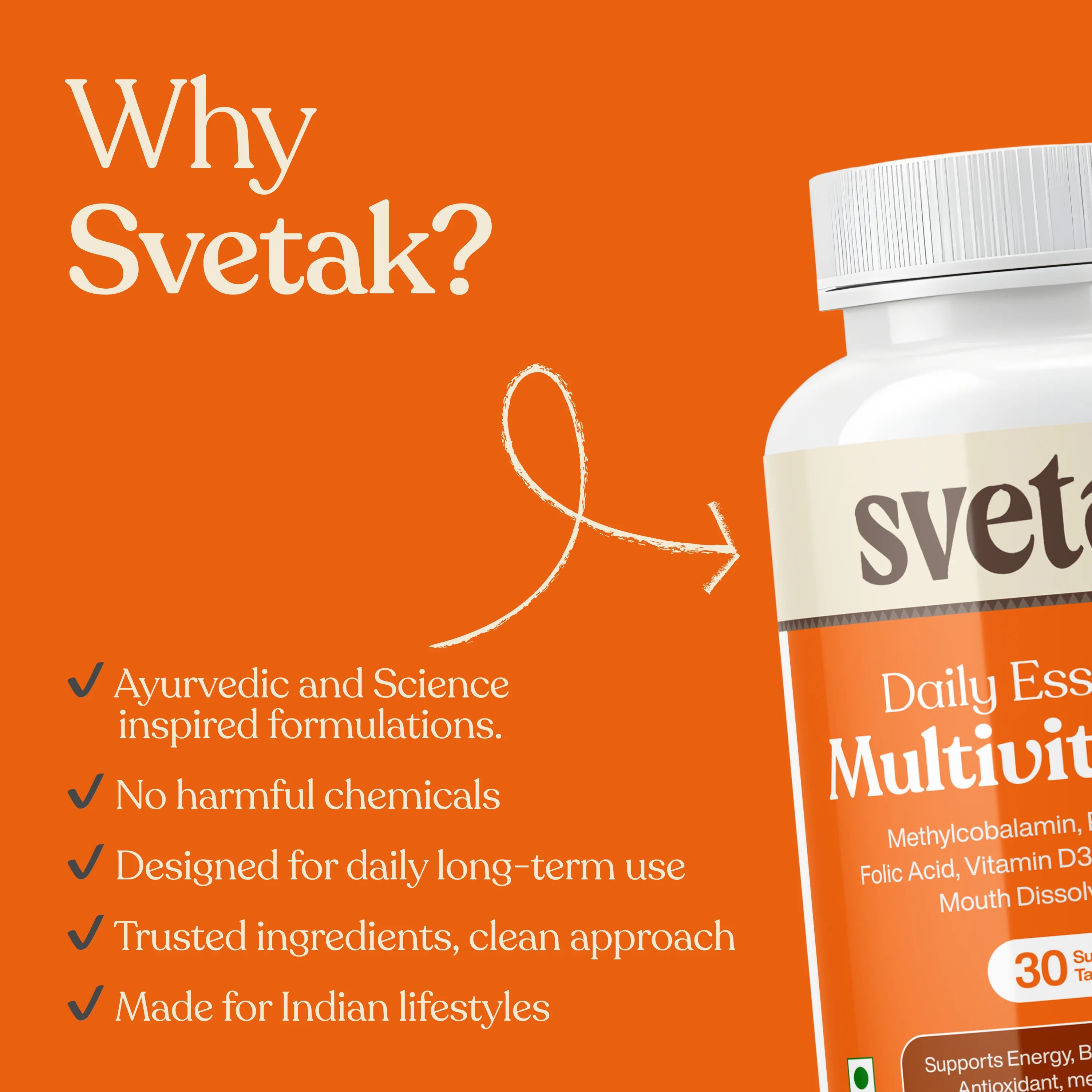 Daily essential multivitamin tablets - pack of 3