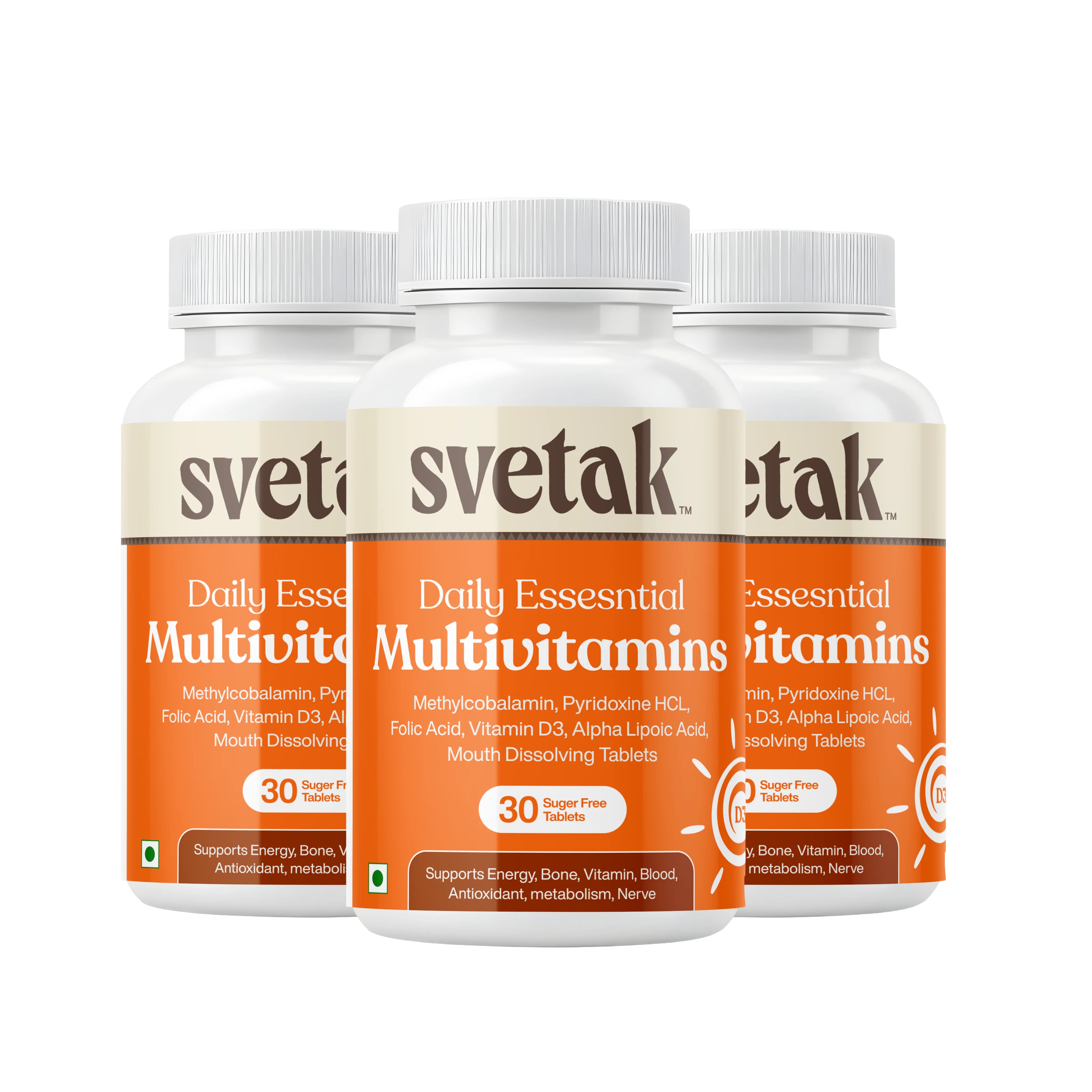Daily essential multivitamin tablets - pack of 3